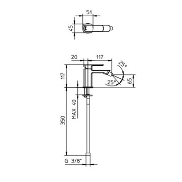 564011XX Palazzani Mis смеситель для биде 564011XX