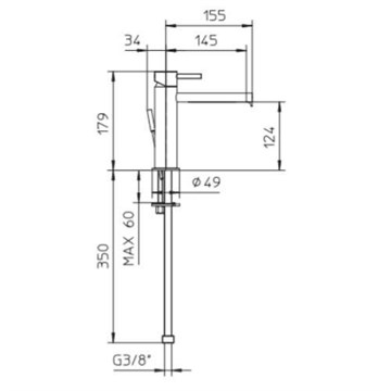 493045XX Palazzani MIDI смеситель для раковины 493045XX