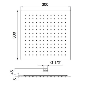 99582310 Palazzani верхний душ 300x300 мм 99582310