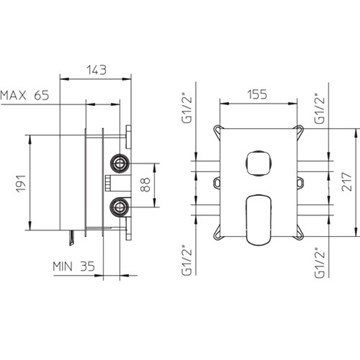 56224110 Palazzani Mis внешняя часть смесителя для душа на 2-3 потребителя 56224110