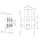 58213210 Palazzani Qadra внешняя часть смесителя для душа на 2-5 потребителя 58213210 - фото 10075