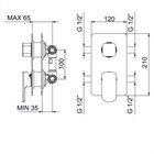56224010 Palazzani Mis внешняя часть смесителя для душа на 2-5 потребителя 56224010 - фото 10596
