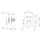 58201110 Palazzani Qadra внешняя часть смесителя для душа на 1 потребитель 58201110 - фото 10925