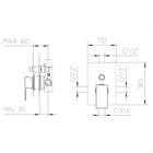 58102110 Palazzani Qadra внешняя часть смесителя для ванны и душа на 2 потребителя, 58102110 - фото 10927