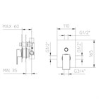 581174XX Palazzani Qadra внешняя часть смесителя для ванны и душа на 2 потребителя 581174XX - фото 10934