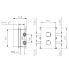 412502XX Palazzani внешняя часть термостатического смесителя для душа на 2-3 потребителя, 1/2" 412502XX - фото 10947