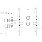 412503XX Palazzani внешняя часть для встроенного термостатического смесителя для душа на 2-3 потребителя, 3/4" 412503XX - фото 10952