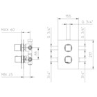 412503XX Palazzani внешняя часть для встроенного термостатического смесителя для душа на 2-3 потребителя, 3/4" 412503XX - фото 10953