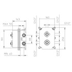 422595XX Palazzani Adams внешняя часть термостатического смесителя для ванны и душа на 2-3 потребителя, 1/2" 422595XX - фото 11311