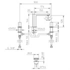 01303010 Palazzani Mis врезной смеситель для раковины на 3 отверстия с донным клапаном Click-Clack 01303010 - фото 11501