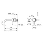 123289XX Palazzani MIDI внешняя часть смесителя для раковины 123289XX - фото 11872