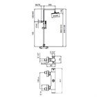 962243XX Palazzani Mimo настенная душевая система с термостатическим смесителем, 230 мм 962243XX - фото 12161