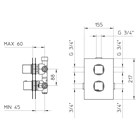 412606XX Palazzani Qadra внешняя часть термостатического смесителя для душа на 1-3 потребителя, 1/2”-3/4” 412606XX - фото 12197