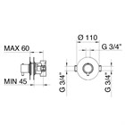 962611XX Palazzani MIDI внешняя часть центрального термостатического смесителя, 1/2"-3/4" 962611XX - фото 12209