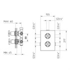 622604XX Palazzani Formula Multi внешняя часть термостатического смесителя для душа на 1-3 потребителя, 1/2”-3/4” 622604XX - фото 12284