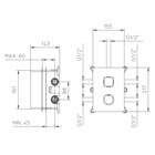 41250338 Palazzani внешняя часть для встроенного термостатического смесителя для душа на 2-3 потребителя, 3/4" 41250338