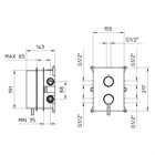 99577402 Palazzani встроенная часть термостатического смесителя для душа на 1 потребитель, 1/2" 99577402