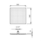 9926A9XX Palazzani верхний душ 300х300 мм 9926A9XX - фото 9842